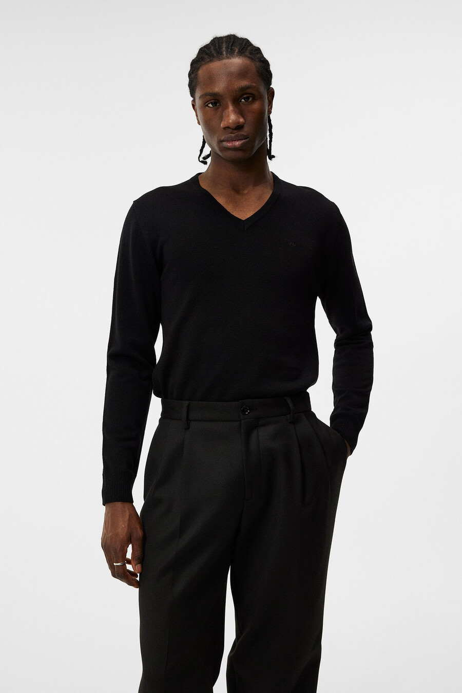 maglione con scollo a v in lana merino lymann