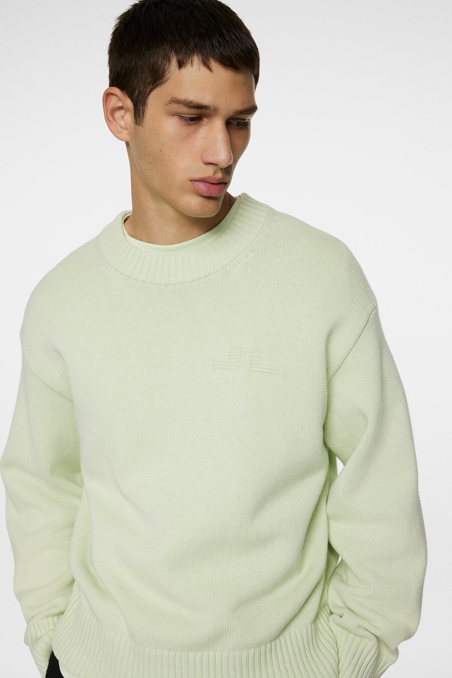 maglia girocollo in cotone e lana eddy