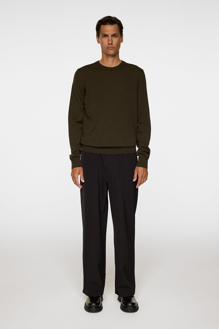 maglia girocollo in lana merino keane