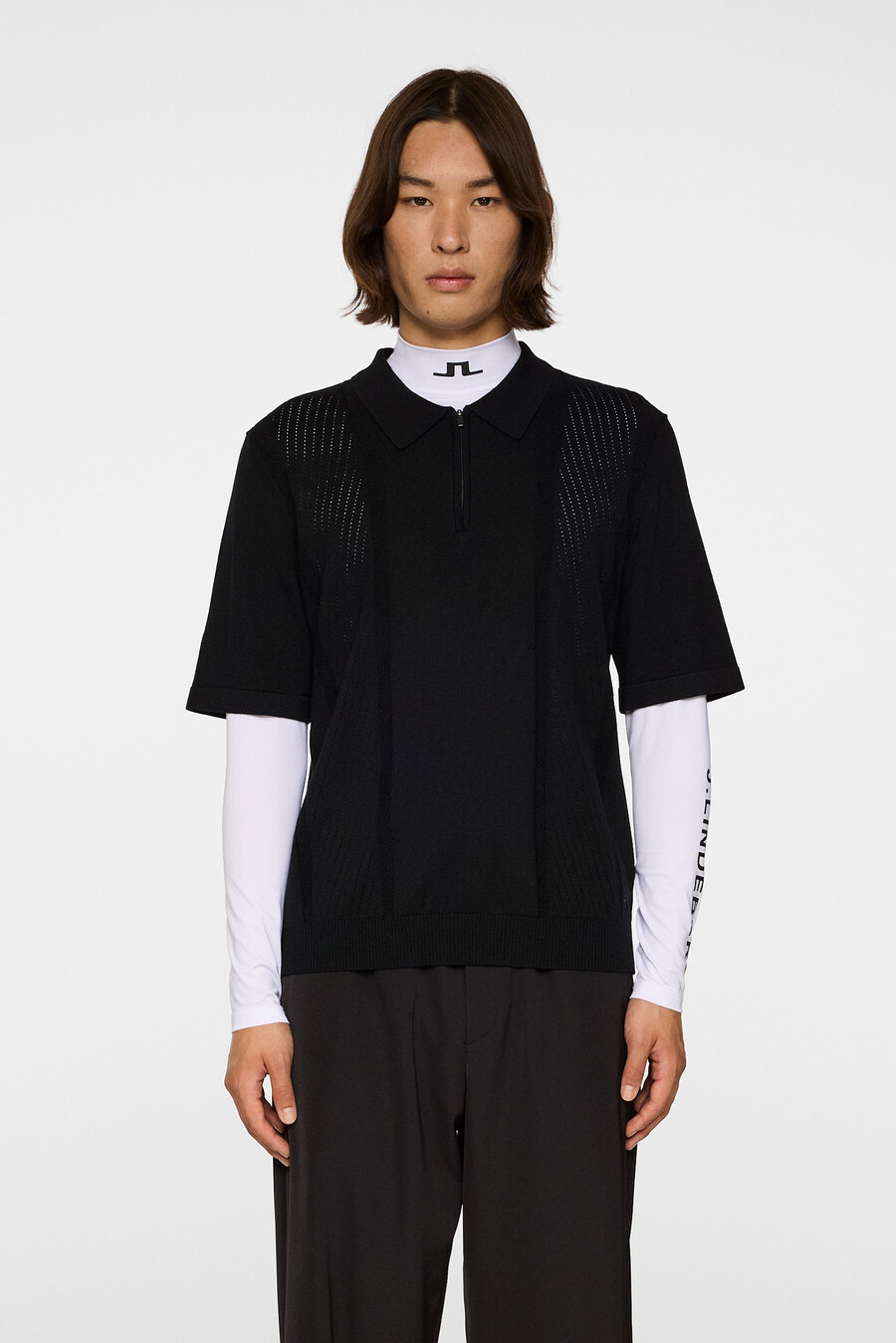 polo in maglia con cerniera remy structure
