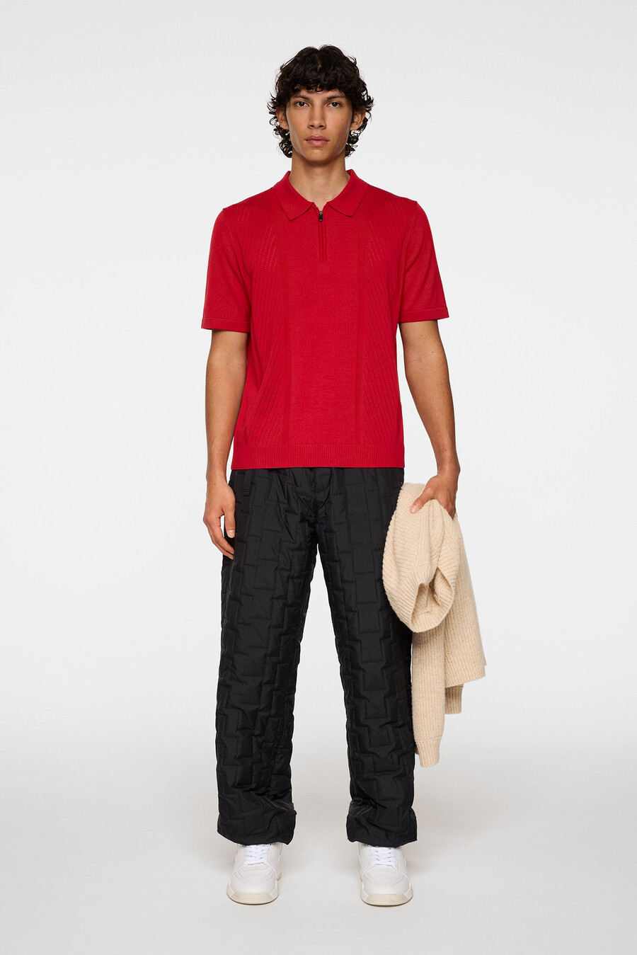 polo in maglia con cerniera remy structure