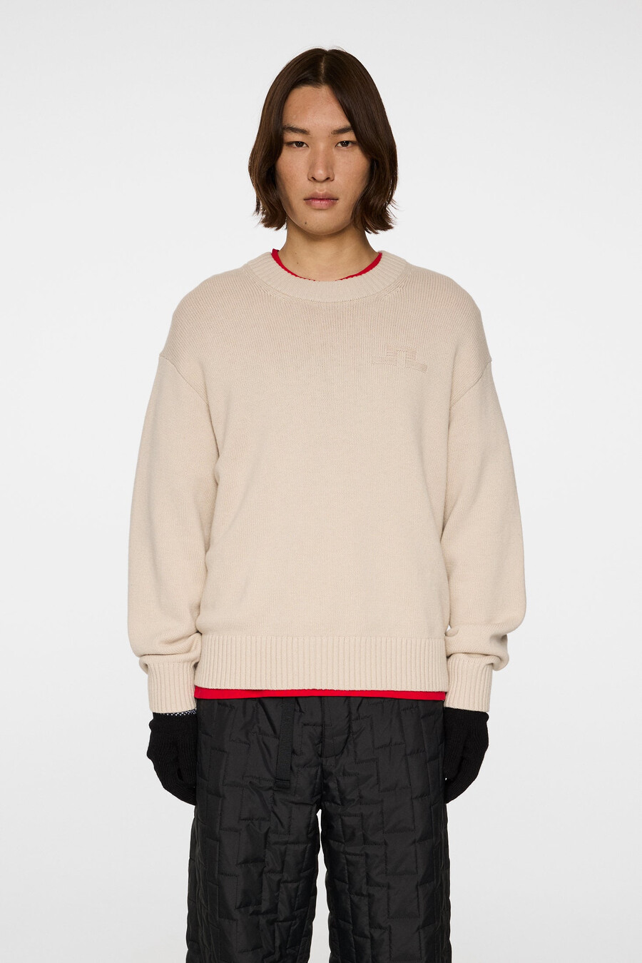 maglia girocollo in cotone e lana eddy