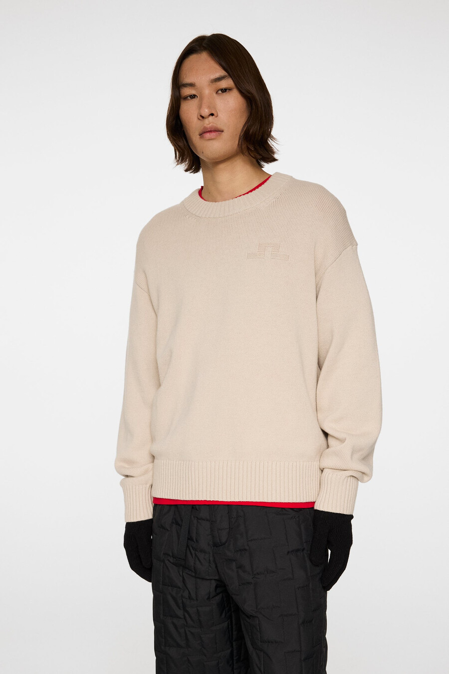 maglia girocollo in cotone e lana eddy