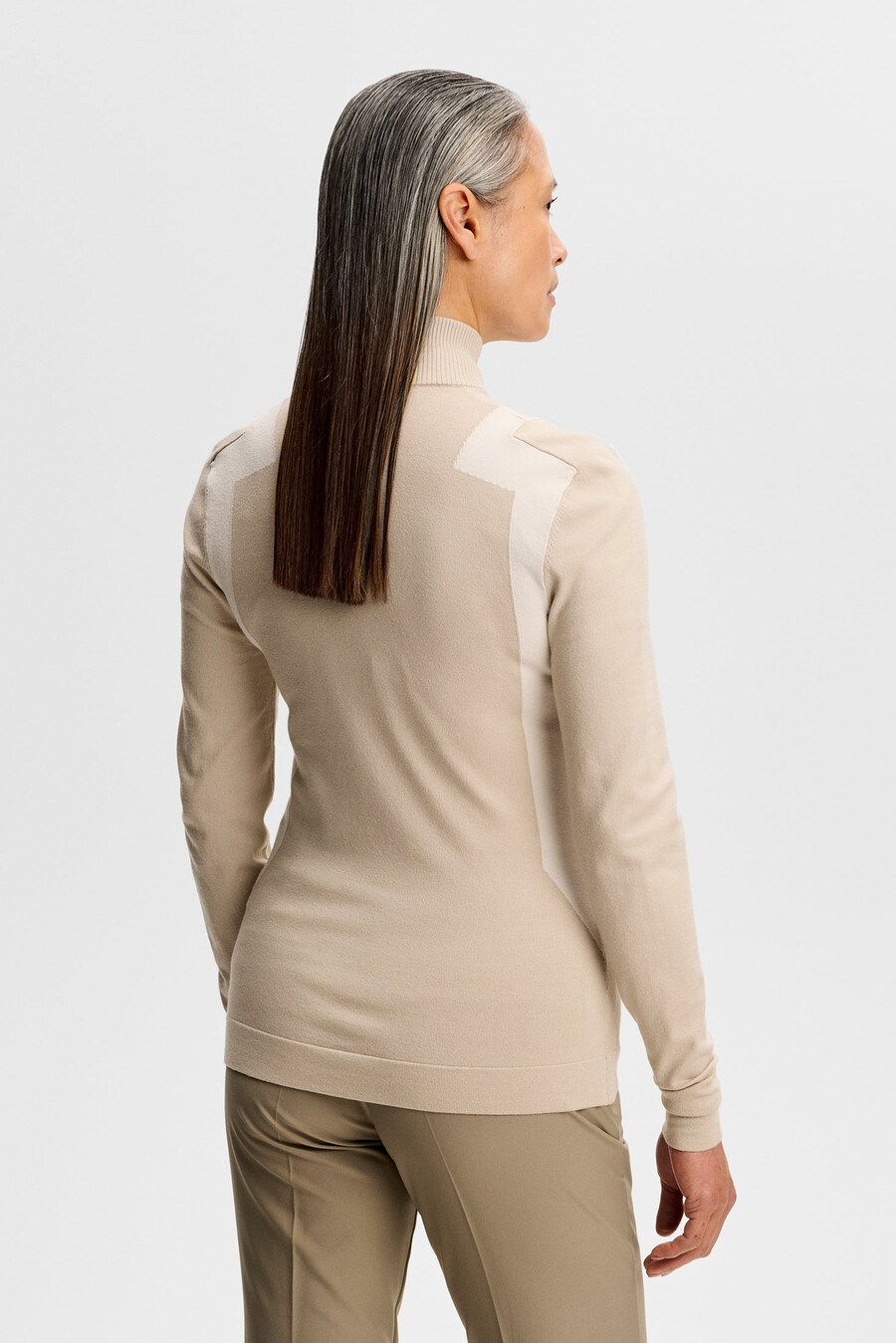 maglione con cerniera in maglia bianca