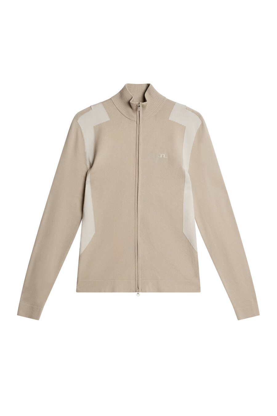maglione con cerniera in maglia bianca